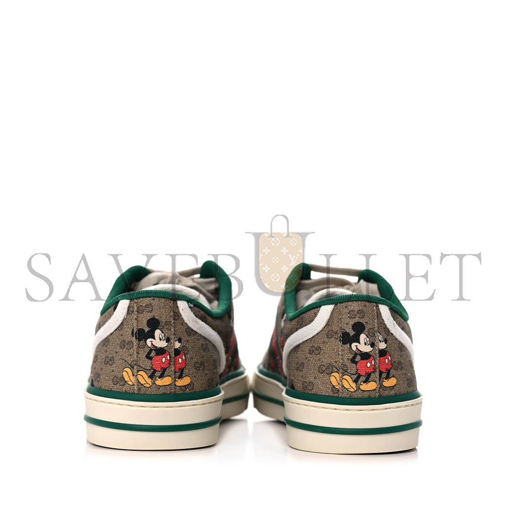 GUCCI X DISNEY MINI VINTAGE GG SUPREME MONOGRAM MICKEY MOUSE 1977 TENNIS SNEAKERS 